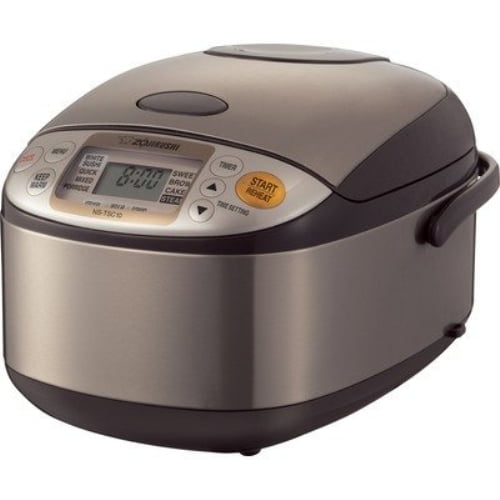 Zojirushi NS-TSC10XJ Micom Rice Cooker & Warmer with Steam Basket, 5.5 Cup (Uncooked), Stainless Brown