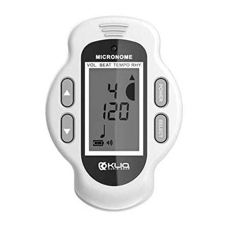 KLIQ MicroNome - USB Rechargeable Digital Clip-On Metronome, (Micronome, White)