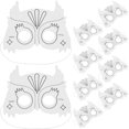 thumbnail image 1 of 10pcs Unfinished Paper Masks Owl Shaped Unpainted Mask Kids Diy Painting Mask, 1 of 1
