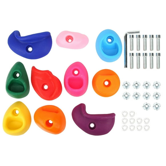 10pcs Climbing Holds MultiColored Large Rock Climbing Holds Outdoor Large Rock Wall Grips(M )