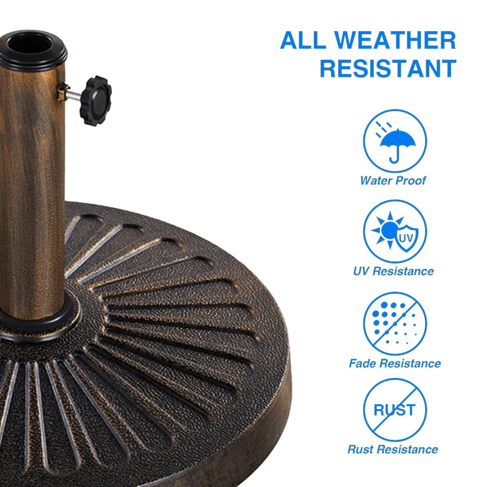 Ultrashades 26.5 lbs. Patio Umbrella Base, Mareket Umbrella Base for Yard Garden Poolside in Bronze