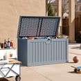 thumbnail image 2 of Patiowell 230 Gallon Deck Box, Waterproof Large Outdoor Lockable Storage Box with Divider for Patio Furniture and Garden Tools, Gray, 2 of 8