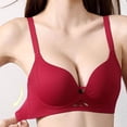 thumbnail image 2 of HBGVBA Seamless Bras for Women V Neck Thin Strap Wireless Bra Solid Color Breathable T-shirt Bra, 2 of 5