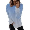 thumbnail image 4 of JUSLIO Blouses for Women Casual Graphic Sweatshirts Fashion Long Sleeve Round Neck Sweatshirts Sky Blue M, 4 of 5