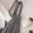 thumbnail image 5 of Ulanda Fall Outfit Newborn Baby Boy Gentleman Long Sleeve Bow Tie Romper Plaid Suspender Pants 2Pcs Christmas Clothes Set (Black, 3-6 Months), 5 of 9