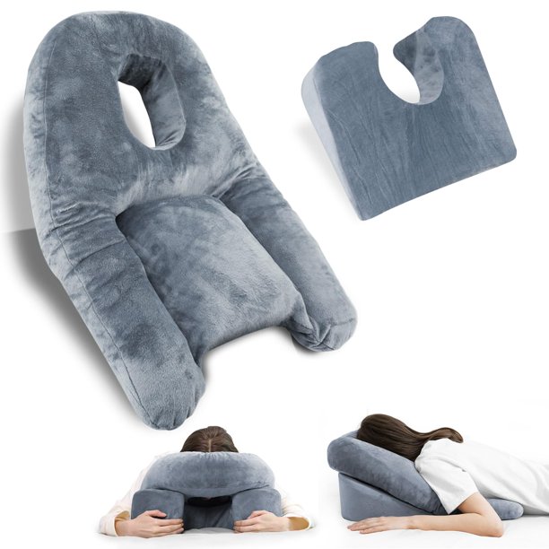Almohada HOMCA de espuma viscoelástica para dormir boca abajo con funda extraíble
