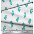 thumbnail image 2 of Soimoi Modal Satin Fabric Leaves & Floral Block Fabric Prints by Yard 42 Inch Wide, 2 of 3