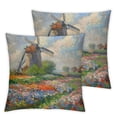 thumbnail image 2 of Awypu  Claude Monet Pillow Cases Set of 2 Farmhouse Pillow Cases Square Decorative Cushion Covers White, 2 of 6