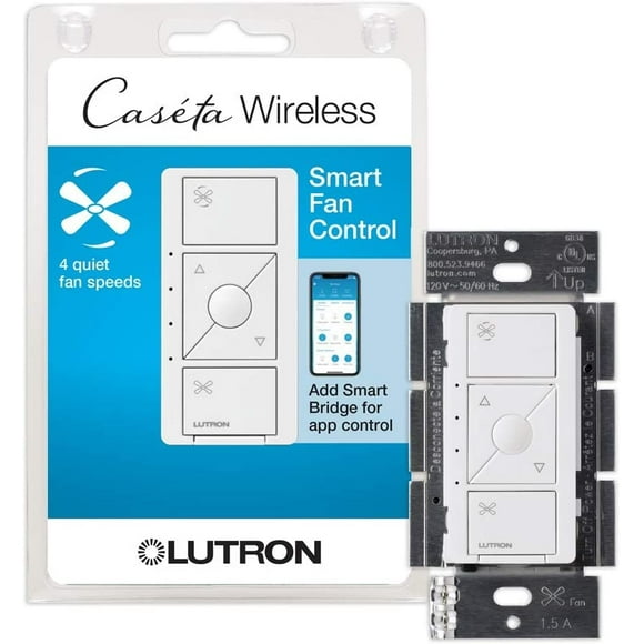 Lutron Caseta Smart Fan Speed Control Switch |Brand New ( PD-FSQN-WH-RC)