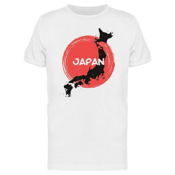 Grunge Japan Map & Red Sun Flag T-Shirt Men -Image by Shutterstock, Male XX-Large