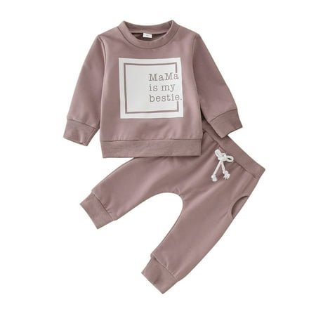 

TOWED22 Kids Toddler Baby Girl Fall Winter Clothes Waffle Knit Long Sleeve Pullover Sweatshirt Top and Pants 2PCS Outfits Set Purple 2-3 Y