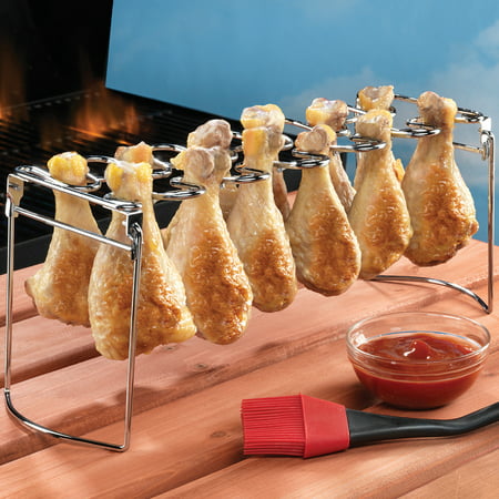 Chicken Grilling Rack - Easily Cooks Up To 12 Chicken Legs Or Wings At