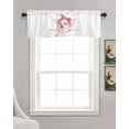 thumbnail image 3 of Pink Pig Linen Curtain Valance for Bedroom/Bathroom/Kitchen/Office/Living/Dining Room Window,Watercolor Cute Pig with Bow Rod Pocket Topper Decorative Cafe Drapes Panel 60"x18", 3 of 6