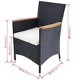 thumbnail image 5 of vidaXL 11 Piece Outdoor Dining Set with Cushions Poly Rattan Black, 5 of 5