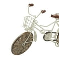 thumbnail image 4 of 19" x 12" White Metal Bike Sculpture with Carved Wood Wheels, by DecMode, 4 of 9