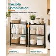 thumbnail image 4 of Sakugi Storage Shelves - 3 Tier Shelf Organizer, with Adjustable Leveling Feet, Space-Saving Shelves Organizer for Pantry, Laundry, Kitchen, 18.4"×12.6"×30.5", Black, 4 of 5