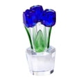 thumbnail image 3 of Figura de rosa, Día de la Madre, San Valentín, flor de rosa, decoración para el hogar, flor de cristal Azul, 3 of 9