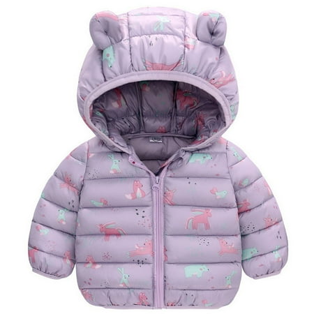 

Dr.Eam Infant Down Long Sleeve Hoodie Coats Fleece Outerwear Coat Girls Windproof Toddler Jacket Baby Boys Winter Dinosaur Warm Cartoon Hooded Girls Coat&Jacket Tops Boys Girls Purple 12 M-24 M