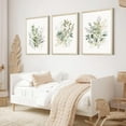 thumbnail image 3 of Watercolor Botanical Wall Art Set of 3 Boho Floral Canvas Wall Decor Prints Sage Green Wildflower Wall Art Modern Flower Pictures Botanical Painting for Bedroom Bathroom 12x16 Inch d, 3 of 6
