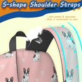 thumbnail image 5 of French Bulldog and Hearts Pink Pattern 17" School Backpacks for Teens,Waterproof Oxford Fabric,S-Shape Padded Straps for School,Travel,Hiking,Camping, 5 of 6