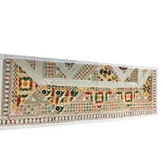 Mogul Festive Table Runner Sari Patchwork Handmade Beaded Wall Tapestry 60x20