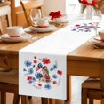 thumbnail image 5 of 4th of July Table Runner 70 Inches, Independence Day Floral Blue Red Vintage Bed Runner Dresser Scarves Tabletop for Indoor Outdoor Parties/Ceremony/Banquet, 13" x 70", 5 of 9