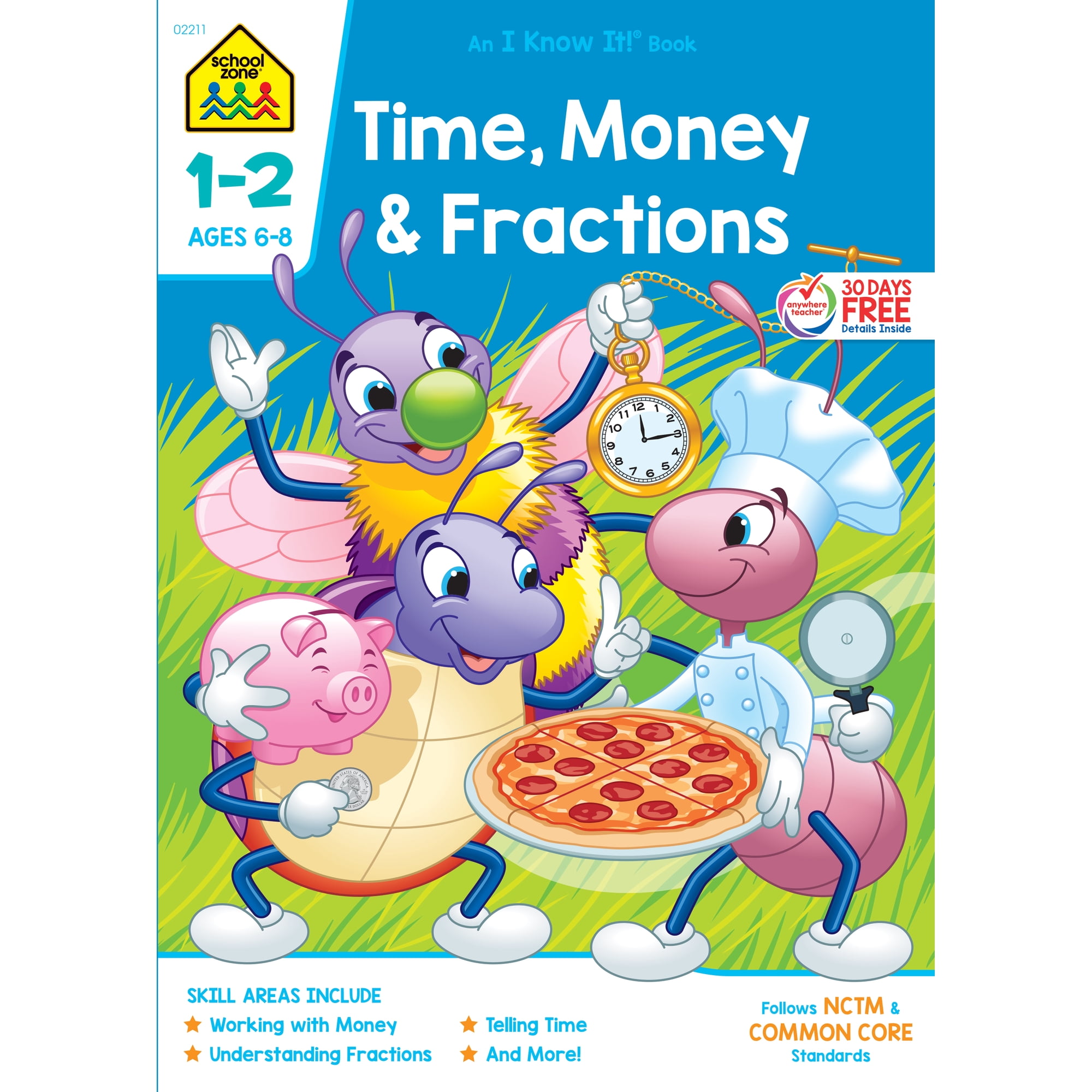 School Zone Time, Money & Fractions Workbook