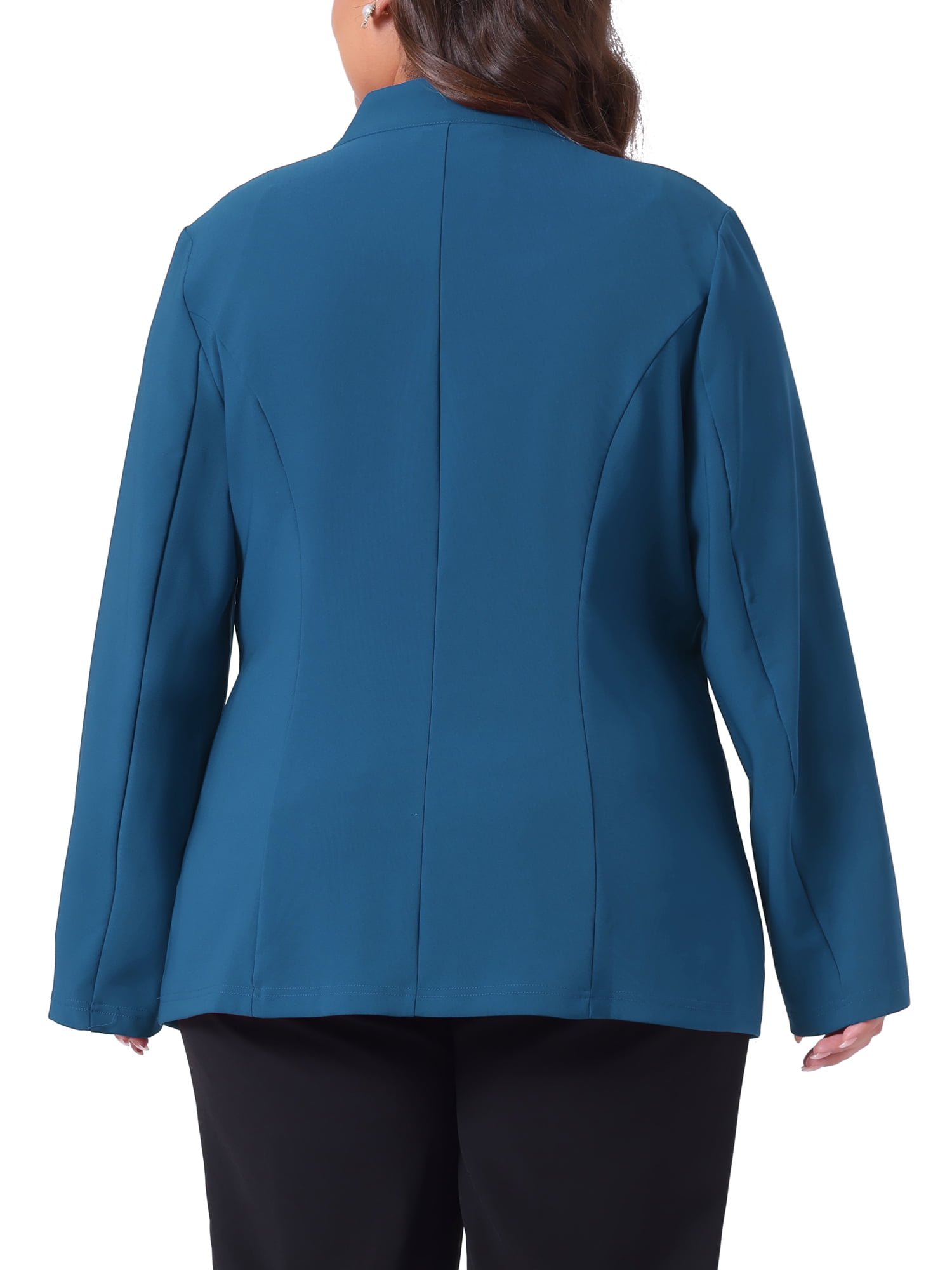 DARING DIVA Women's Plus Size Office Work Button Long Sleeve 3X Lake Blue