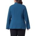 thumbnail image 4 of DARING DIVA Women's Plus Business Suit Blazer Work Black Jackets Lake Blue 3X, 4 of 6