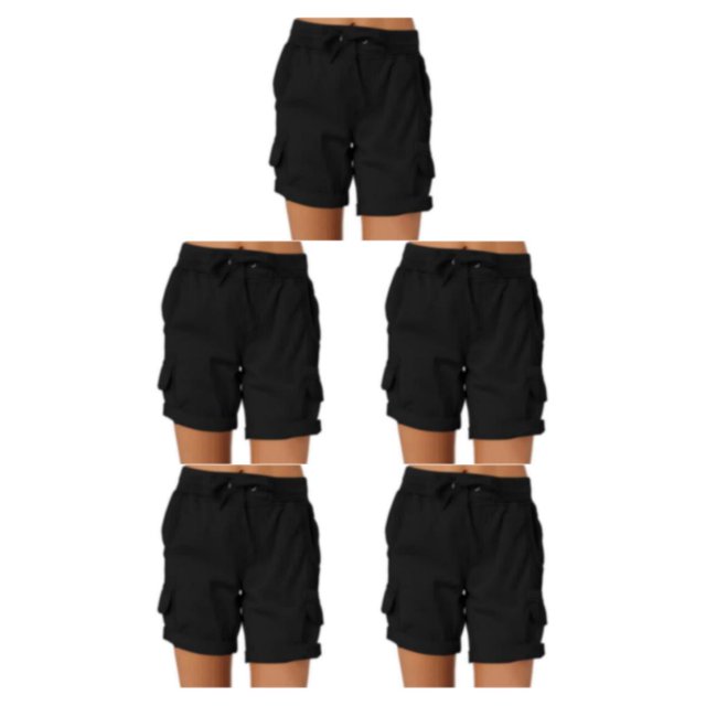 Minnieouse Pantalones Cargo para mujer, pantalones cortos con bolsillos, cintura holgada, pantalones de verano, informales, a la moda, Type2 NO2
