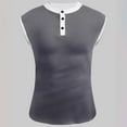 thumbnail image 3 of HaoXianJian Men's Tank Tops Sleeveless Button Down Sweatshirt Muscle Training Polyester Blouse Summer Beach Basic Tank T-Shirt Tops Work Tanks Going Out Tops Slim Fits S-3X, 3 of 6