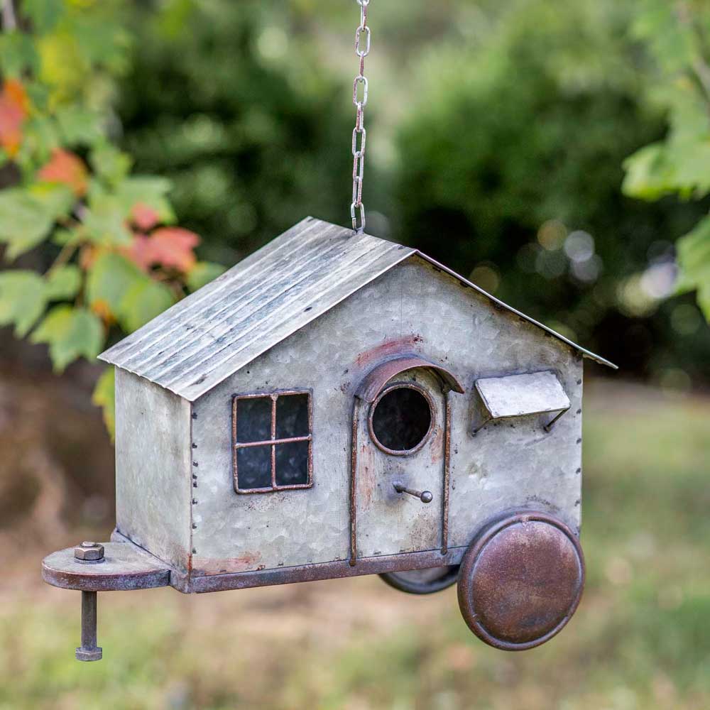 Happy Camper Metal Bird House