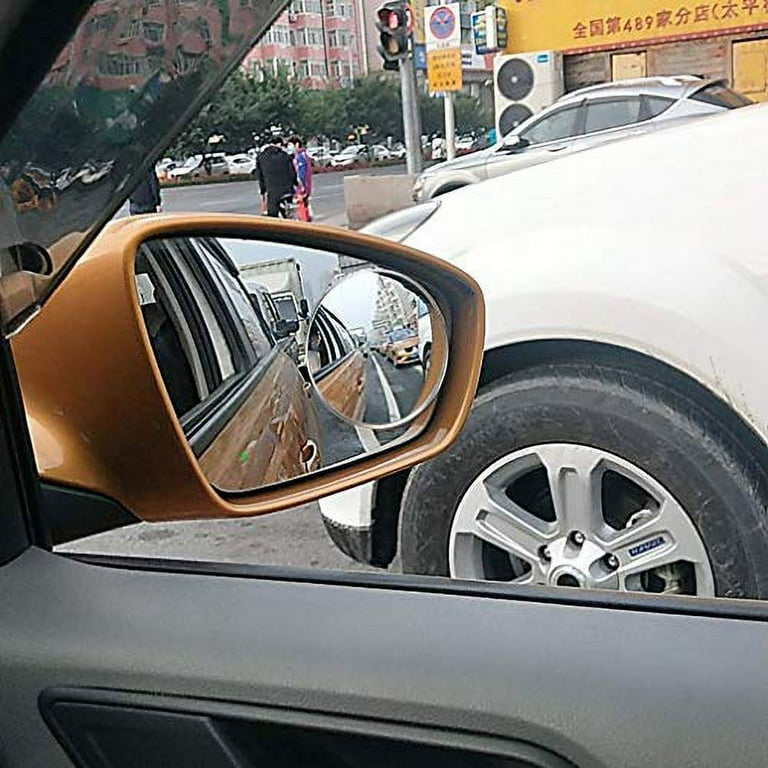 2Pcs 3 inch Non-adjustable Large Stick-on Convex Blind Spot Mirror 