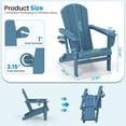 thumbnail image 3 of JONPONY Folding Adirondack Chair - HDPE All-Weather Outdoor Chairs, Patio Chairs Outdoor Wood Like Adirondack Chair for Backyard, Camping, Pool & Fire Pit,Blue, 3 of 10