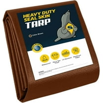 Seal Skin Heavy Duty 12x20 FT Brown Waterproof Tarp, 12 Mil Thick, UV & Tear Resistant
