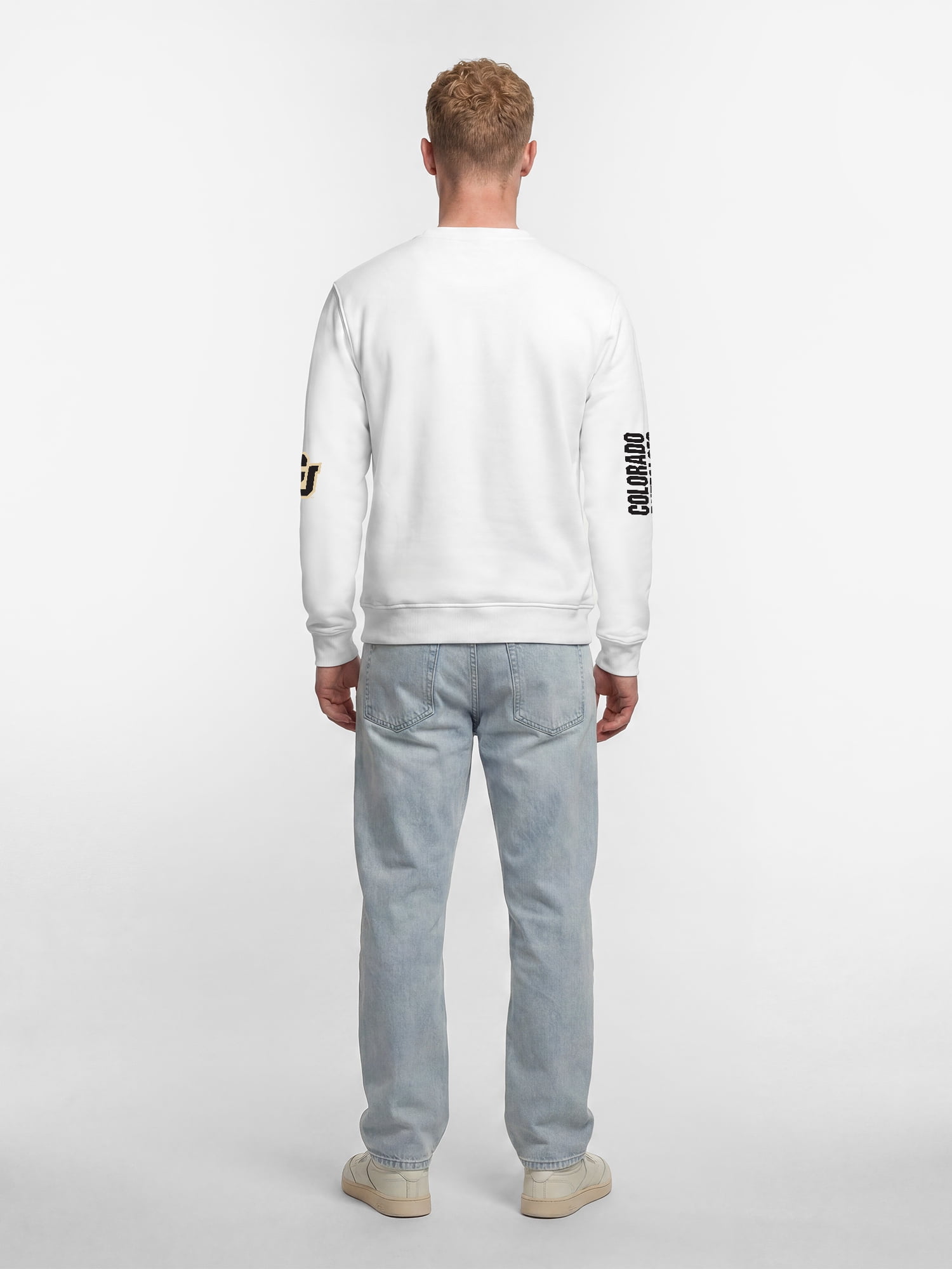 Colorado Buffaloes Reebok Mens White Crew Sweatshirt