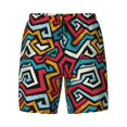 thumbnail image 4 of Lsque Mens Swim Trunks Geometry Pattern - Bathing Suit Compression Liner - Beach Swim Shorts Swimwear - (S-3XL) - Stretch Quick Dry -Medium, 4 of 9