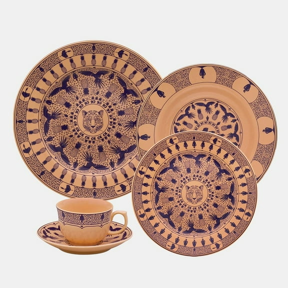 Oxford Terra Brasilis, Tropic Porcelain 20 Piece Dinnerware Set, Service for 4