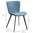 thumbnail image 3 of HOMCOM Chaises de Salle à Manger Modernes, Décoratives, Enfants, Lin, Bleu (Ensemble de 2), 3 of 10