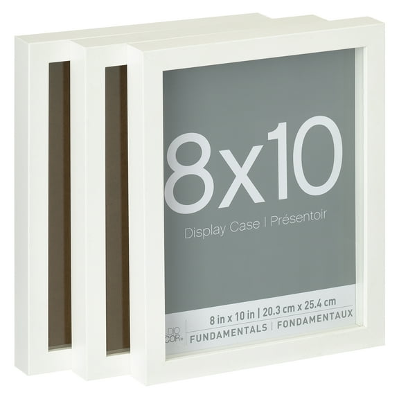 3 Pack Fundamentals 8" x 10" White Shadow Boxes by Studio Decor