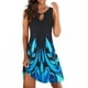 thumbnail image 2 of ICHUANYI ClearanceWomen Casual Loose Summer Floral Printed Tank Dress Hollow Out Beach Sundress Sleeveless Dresses(Blue, M) ICHUANYI WER20232080500003, 2 of 5
