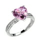 thumbnail image 2 of Anillo de boda nuevo con incrustaciones de circonitas y diamantes en forma de corazón. Joyería de compromiso para mujer., 2 of 6