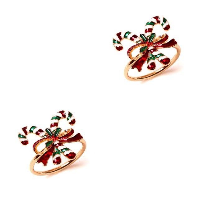 Anillo de servilleta de Acero inoxidable Moyic Navidad soportes de pañuelos de papel portátiles Caña 2Conjunto
