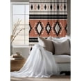 thumbnail image 4 of Sheer Curtains 63 Inch Length, Khaki Boho Semi Sheer Curtains Light Filtering Window Treatment, Vintage Ethnic Tribe Retro Abstract Art Privacy Voile Drapes for Living Room Bedroom 52x63 Inch, 4 of 7