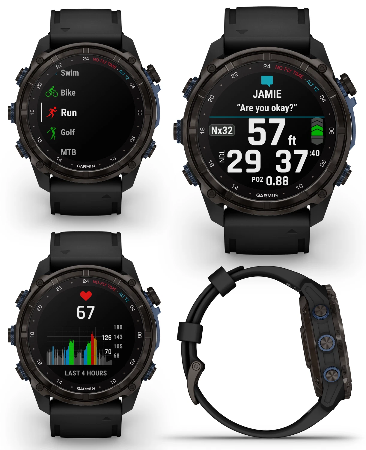 Garmin Descent Mk3i 51 mm Titanium Dive Computer +Extra-Long Strap, AMOLED Display, GPS Smartwatch & Wearable4U Gift Bundle (010-02752-10)