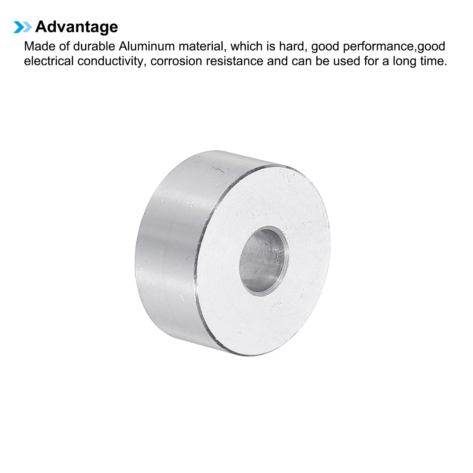 M6 Aluminum Spacers, 12 Pcs Metal Spacers Aluminum 6.5mm ID x 20mm OD x 10mm L Aluminum Spacer Screw Standoff Round for 1/4 or M6 Screw Bolts