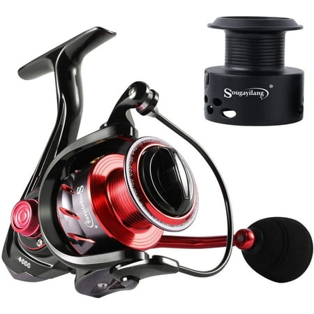 Sougayilang Fishing Reel Ultra Smooth Powerful 13+1BB Spinning Reel Lightweight Graphite Frame CNC Aluminum Spool for Freshwater