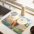 thumbnail image 6 of Ryvnso Highland Cattle Floral Field Dish Drying Mat for Kitchen Countertop 16x18 Small Dish Pad Drainer Rack Dish Sink Mats, 6 of 7
