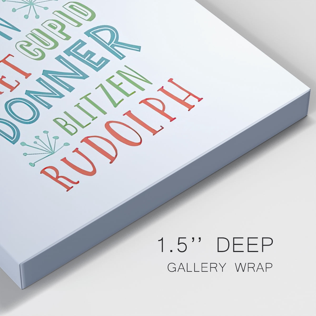 Reindeer Names - Multicolor Light Gray- Gallery Wrapped Canvas