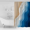 thumbnail image 4 of Small Stall Shower Curtain 36x78 Inch Narrow Half Size Blue Ocean Waves Bath Curtains Bathroom Decor Coastal Ombre Beach Abstract Aesthetic Waterproof Fabric Shower Curtain Set with Hooks 36 Inch, 4 of 6